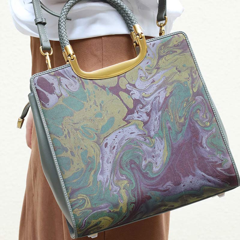 Fragrant Cloud Silk Tote Bag Heavy Satin Luxury Women Handbag