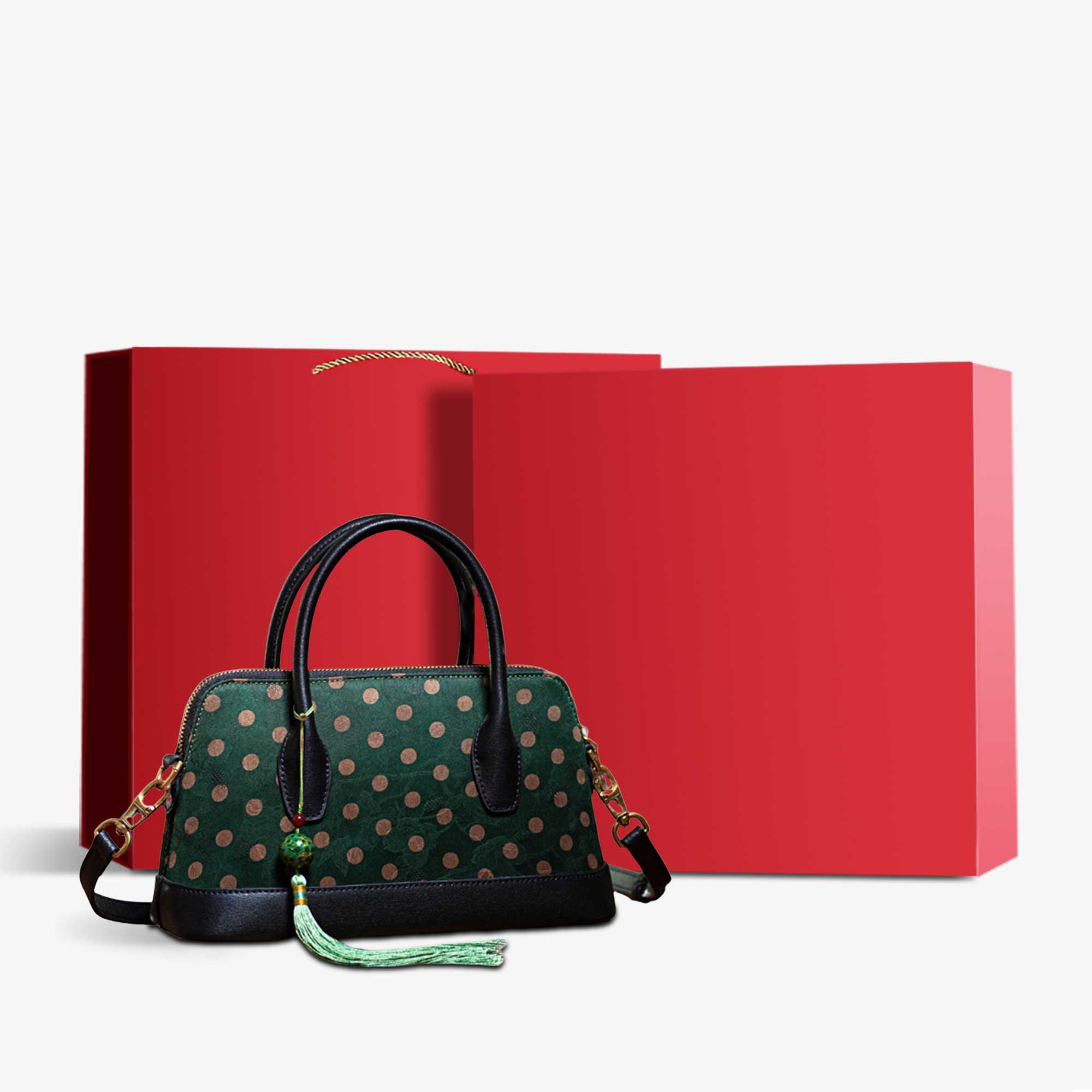 Fragrant Cloud Silk Elegant Green Handbag