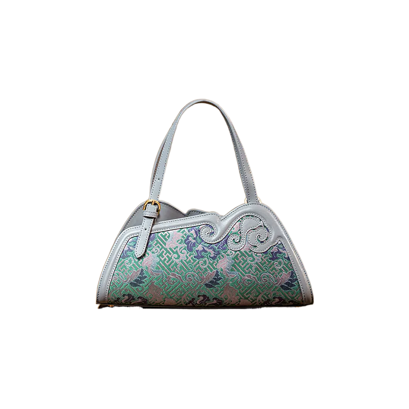 Song Brocade Leather Chinese Style Cloud Shoulder Bag