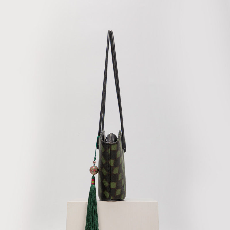Fragrant Cloud Silk Vintage Green Shoulder Bag-Tote Bag-SinoCultural-SinoCultural