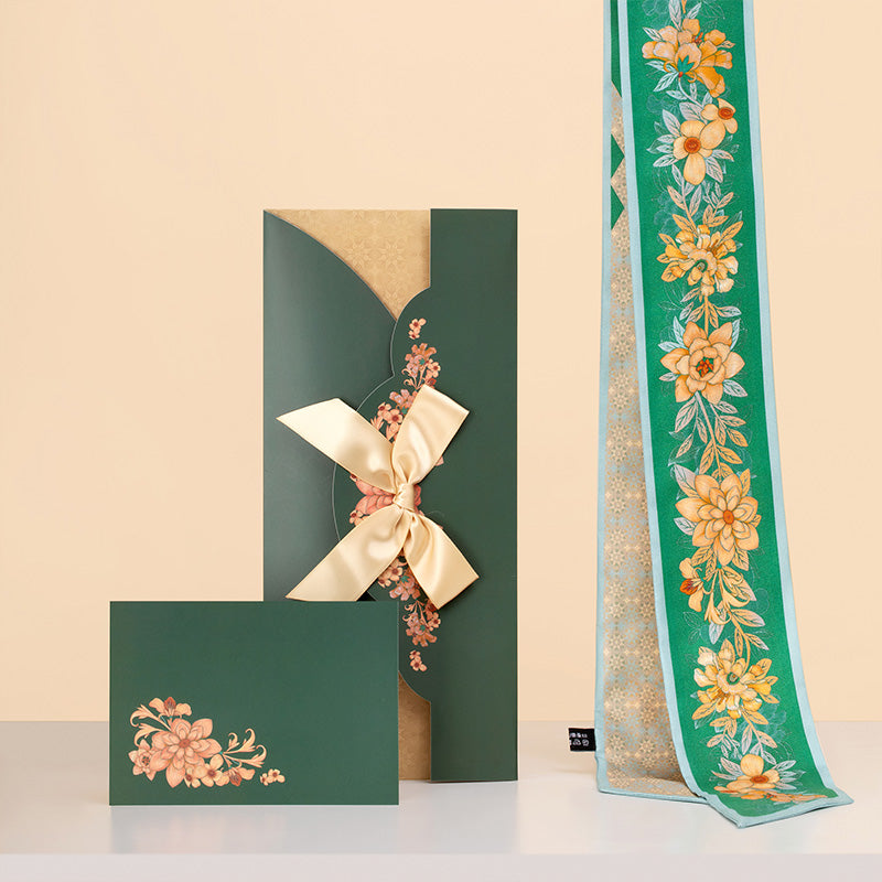Palace Museum Mulberry Silk Butterfly Dream Twilly 120*6.6-Green-LS001GN-SinoCultural