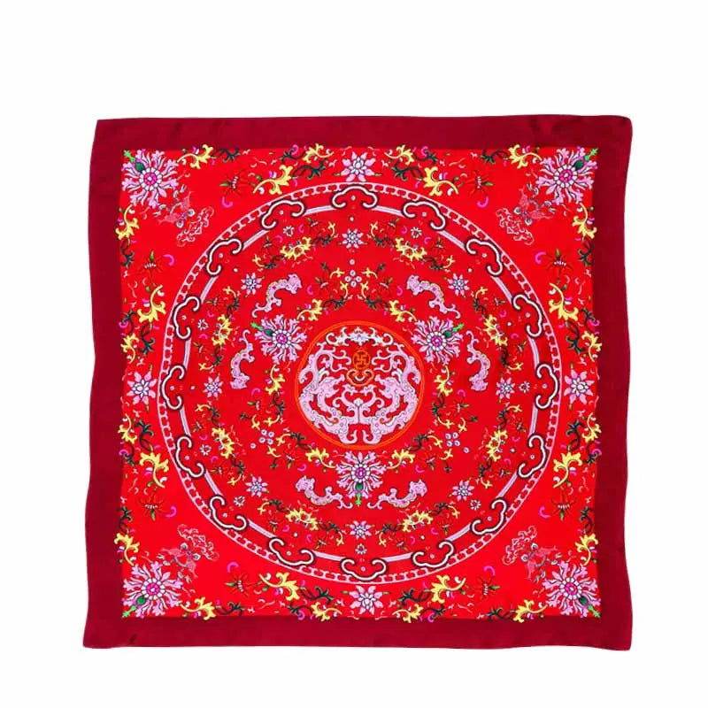 Mulberry Silk Elegant Square Scarf Fate of Fortune 90x90cm - SinoCultural