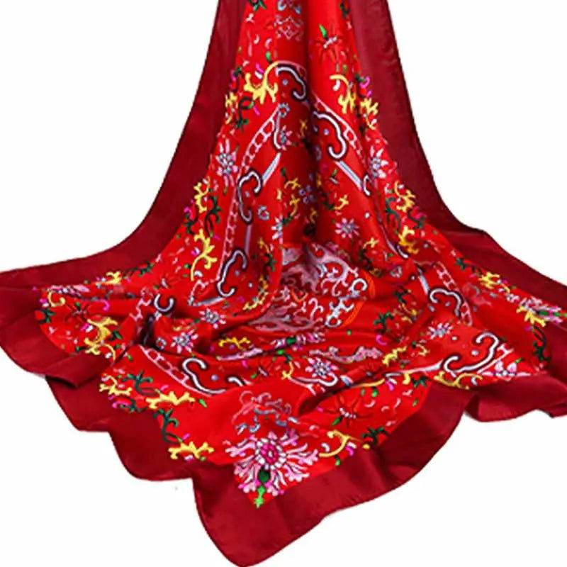 Mulberry Silk Elegant Square Scarf Fate of Fortune 90x90cm - SinoCultural