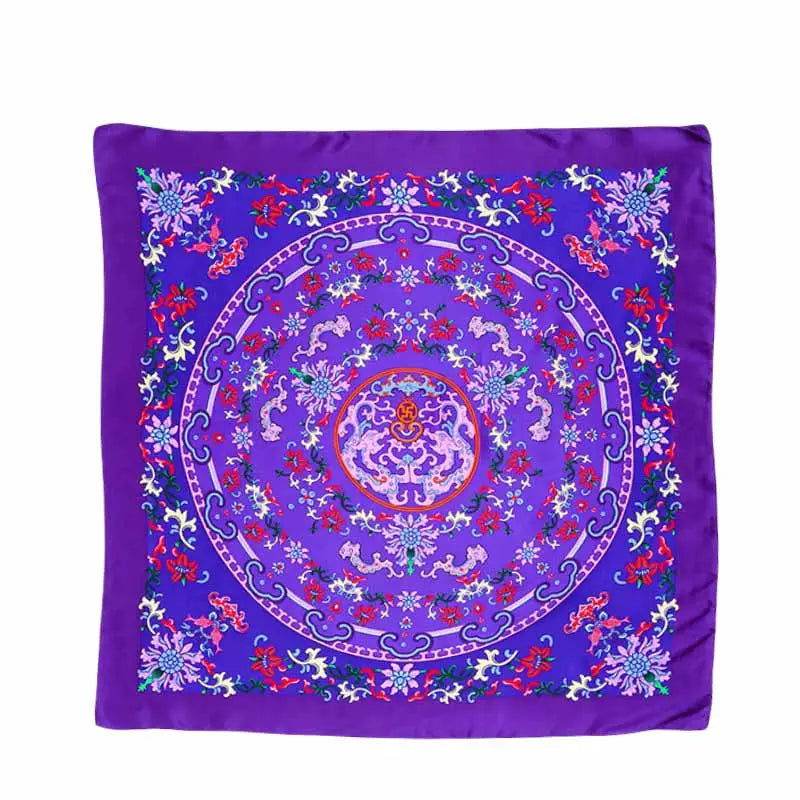 Mulberry Silk Elegant Square Scarf Fate of Fortune 90x90cm - SinoCultural