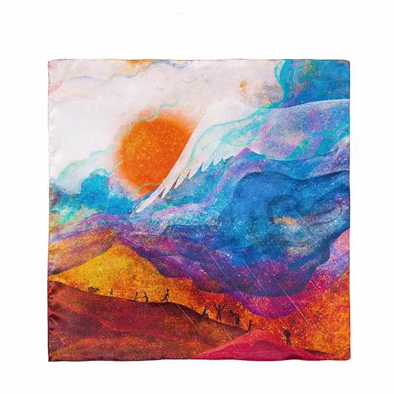 Mulberry Silk Resilience Square Silk Scarf Let Dreams Lead 53x53cm - SinoCultural