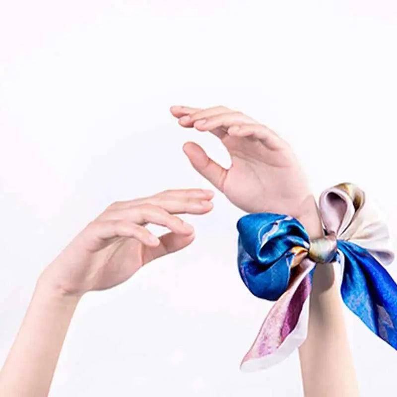 Mulberry Silk Resilience Square Silk Scarf Let Dreams Lead 53x53cm - SinoCultural