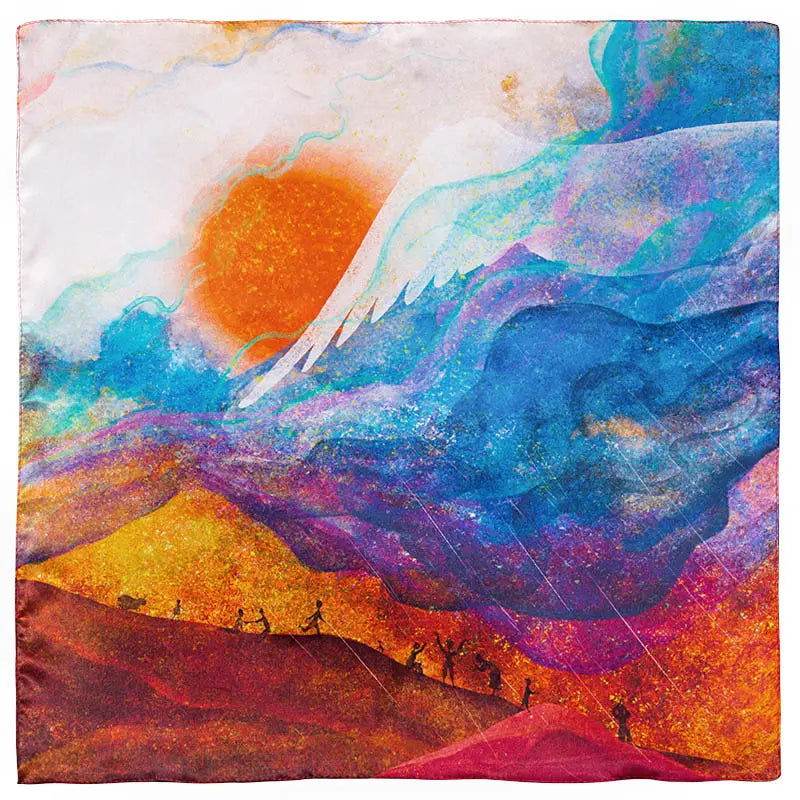 Mulberry Silk Resilience Square Silk Scarf Let Dreams Lead 53x53cm - SinoCultural