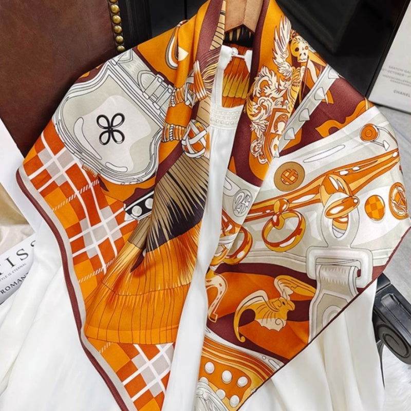 Mulberry Silk 14 Momme Silk Square Scarf 88x88 cm - SinoCultural