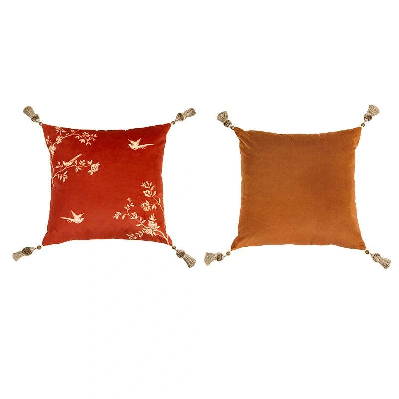 Chinoiserie Red Festive Chinese Style Throw Pillow - SinoCultural