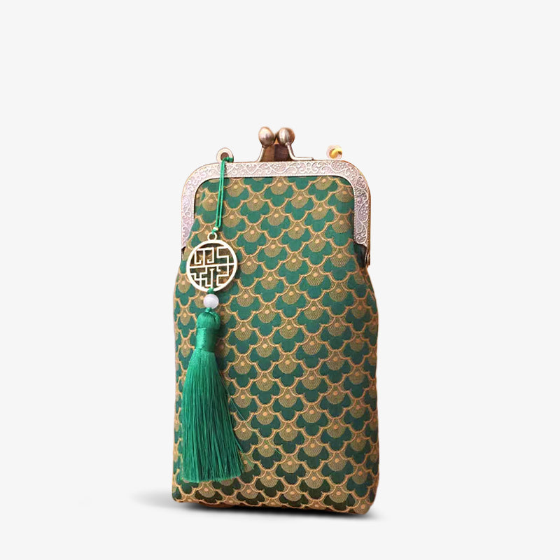 Vintage Pearl Chain Clutch Phone Frame Purse Wallet-Handbag-SinoCultural-SinoCultural