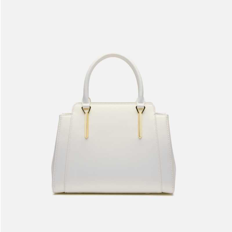 Embroidery Leather Tote Bag Blooming White Lotus-Tote Bag-SinoCultural-SinoCultural