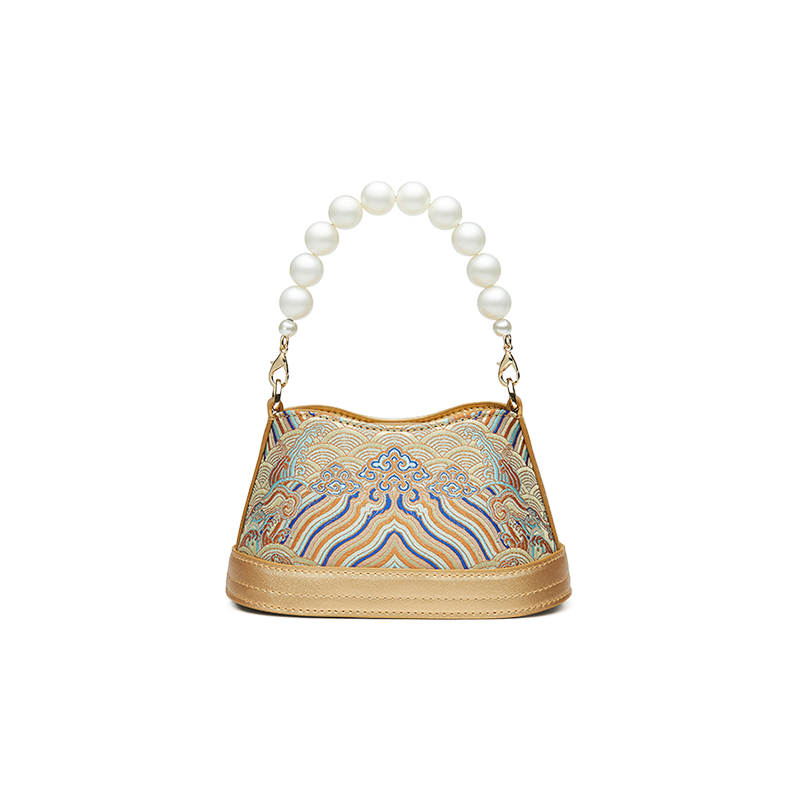 Shu Embroiderey Pearl Beaded Bucket Bag