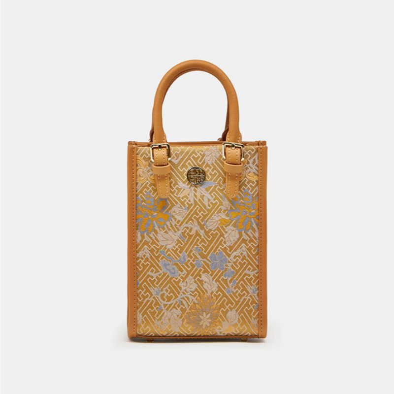 Song Brocade Mulberry Silk Retro Shoulder Handbag-Tote Bag-SinoCultural-SinoCultural