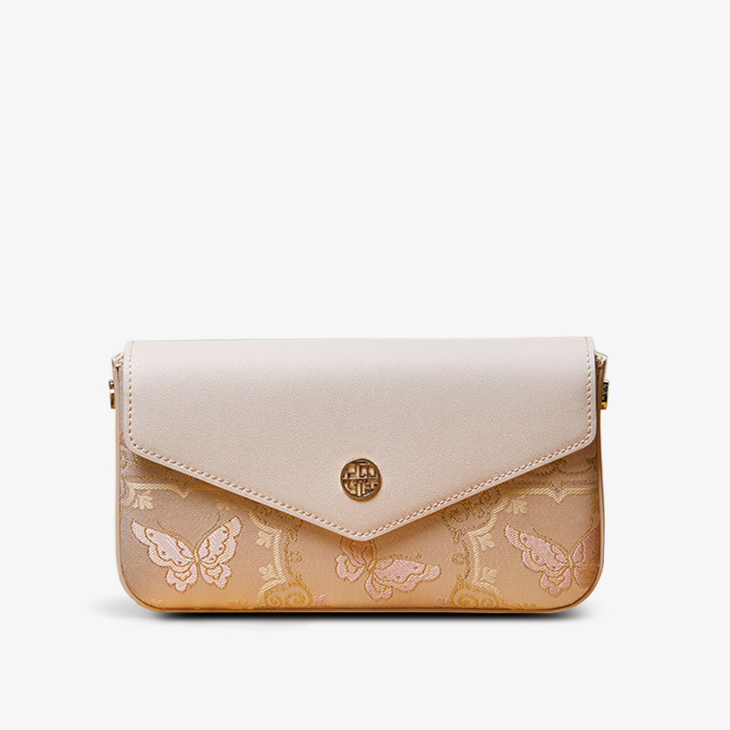 Brocade Jacquard Chic Elegant Lady Clutch Bag-Clutch Bag-SinoCultural-Pink-Butterfly Pattern-P12064604BG-3-SinoCultural