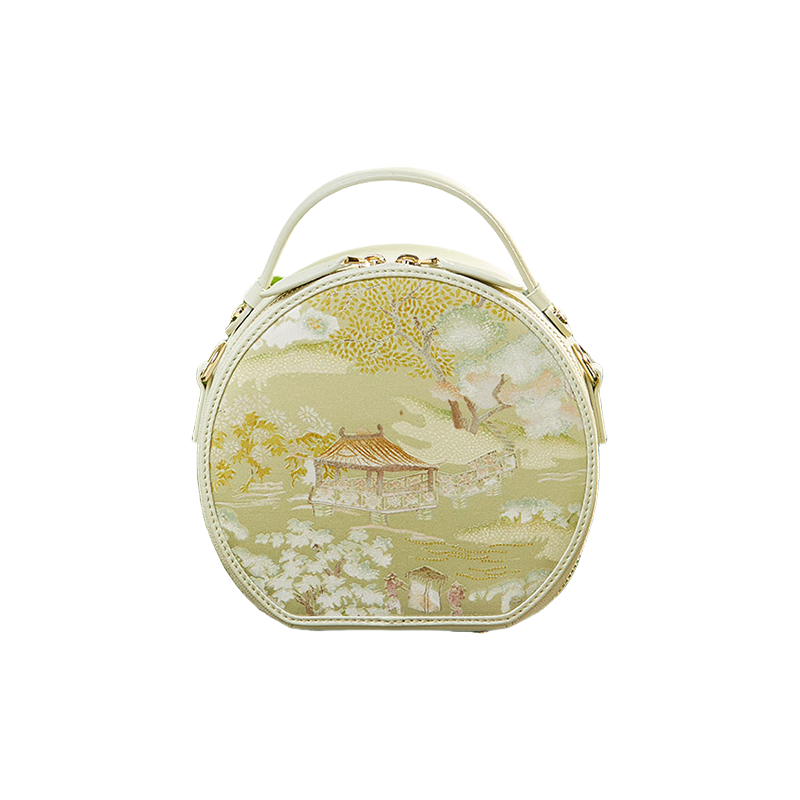 Chinese Painting Mulberry Silk Round Bag Luxury Handbag - SinoCultural