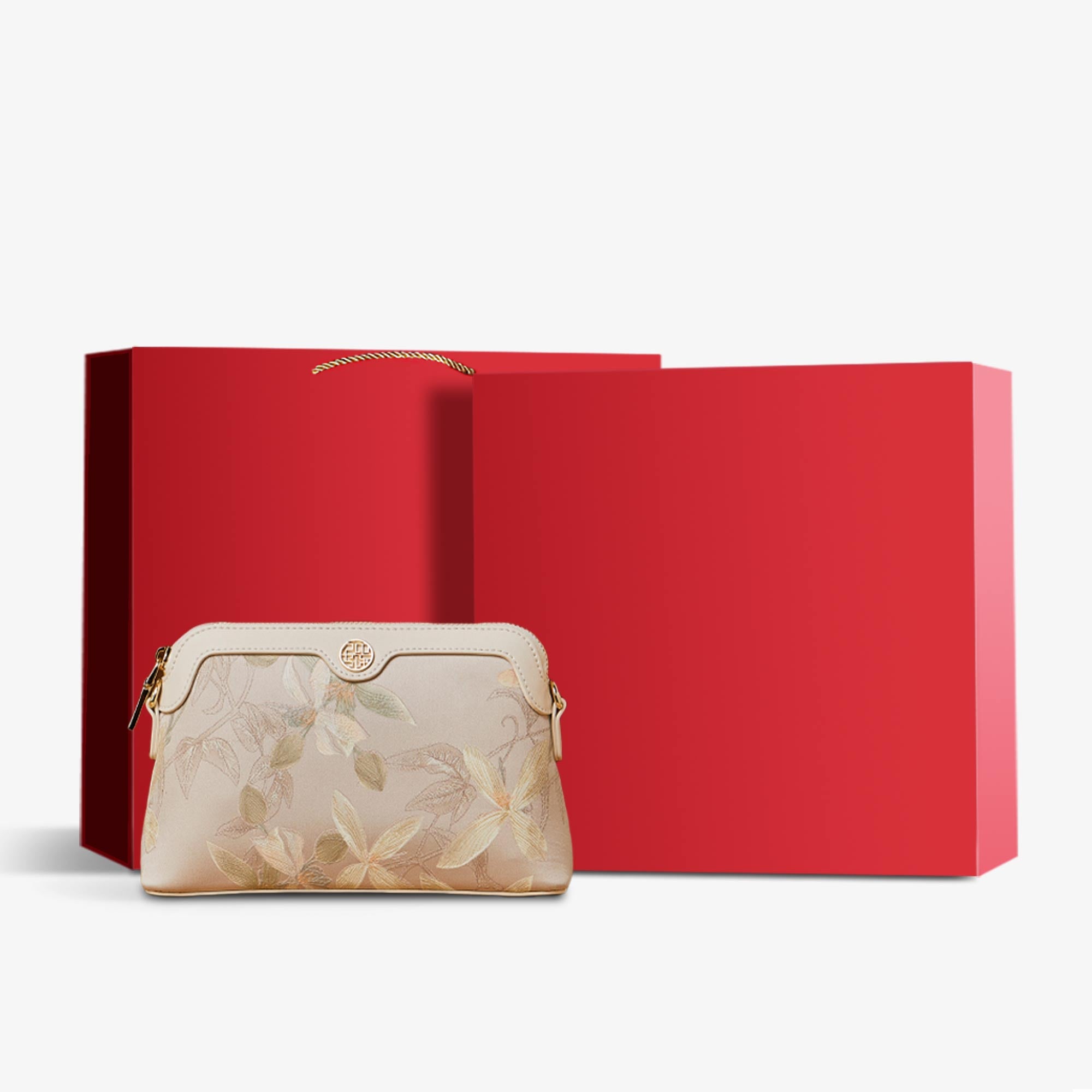 Mulberry Silk Leather Exquisite Jacquard Clutch Bag