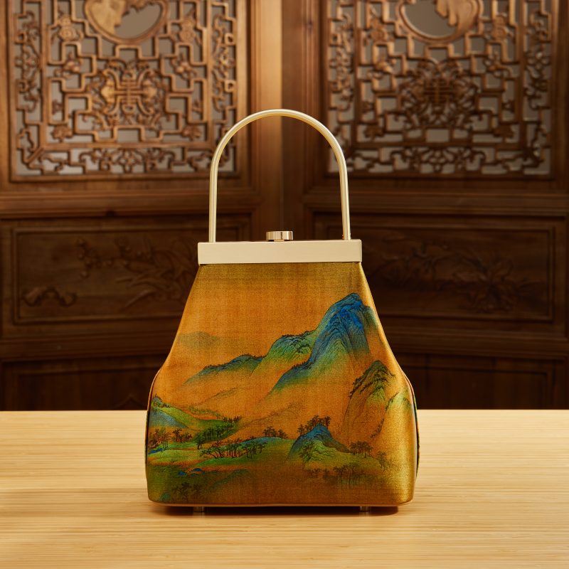 Chinese Painting Mulberry Silk Frame Handbag-Handbag-SinoCultural-SinoCultural