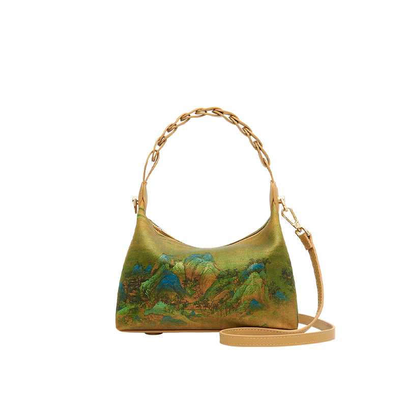 Chinese Painting Xiangyunsha Silk Shoulder Bag Designer Handbag - SinoCultural