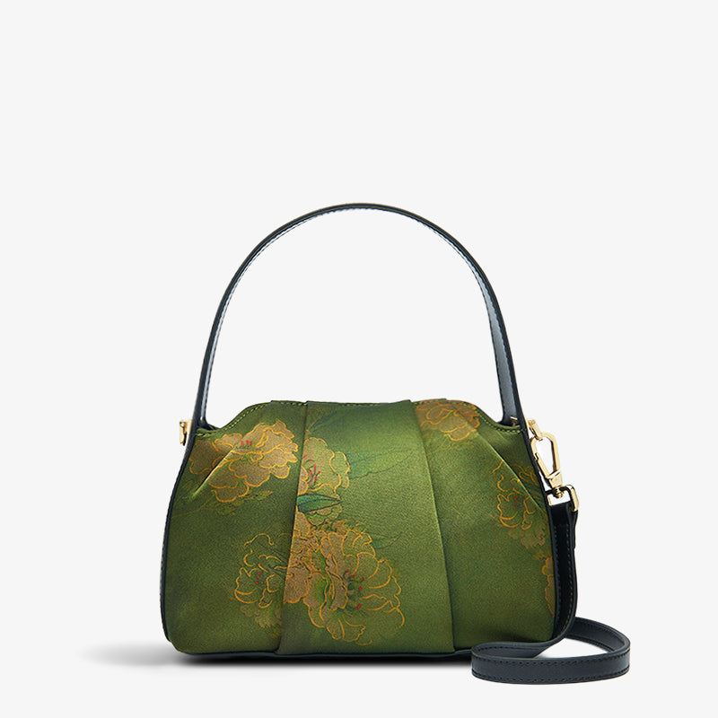 Fragrant Cloud Silk Retro Crossbody Handbag-Shoulder Bag-SinoCultural-Green-Single Bag-P170205A02-SinoCultural
