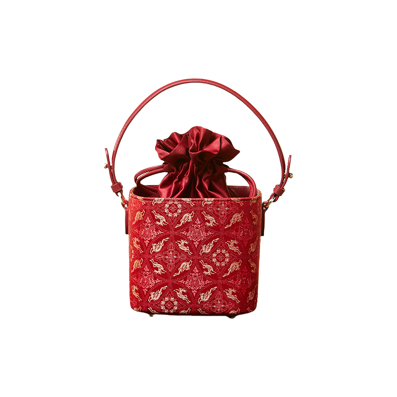 Song Brocade New Chinese Style Cube Bucket Bag - SinoCultural