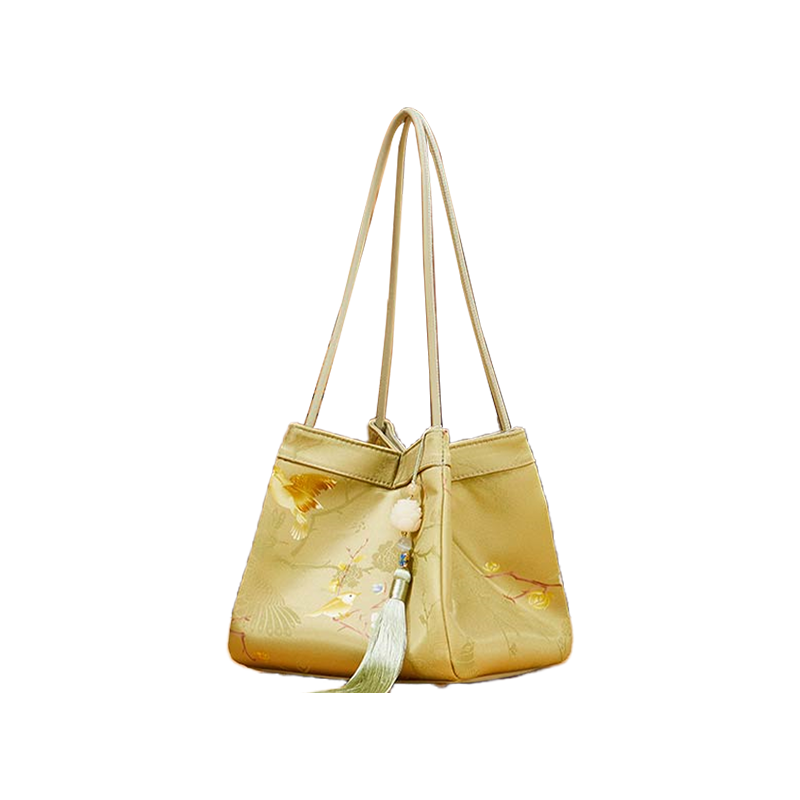 New Chinese Style Mulberry Silk Bucket Bag - SinoCultural