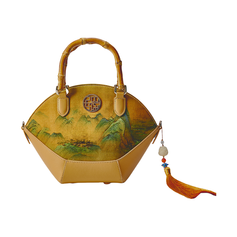 Chinese Painting Xiangyunsha Silk Tote Bag Designer Handbag