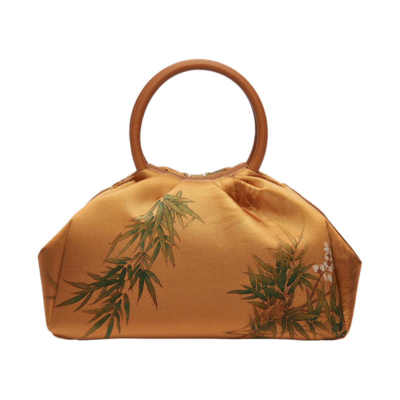 Mulberry Silk Chinese Style Yellow Bamboo Handbag - SinoCultural