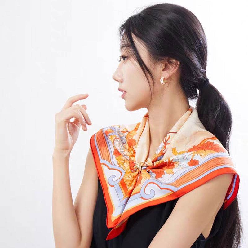 Mulberry Silk 16 Momme Elegant Silk Twilly Headband 63.5x63.5cm - SinoCultural