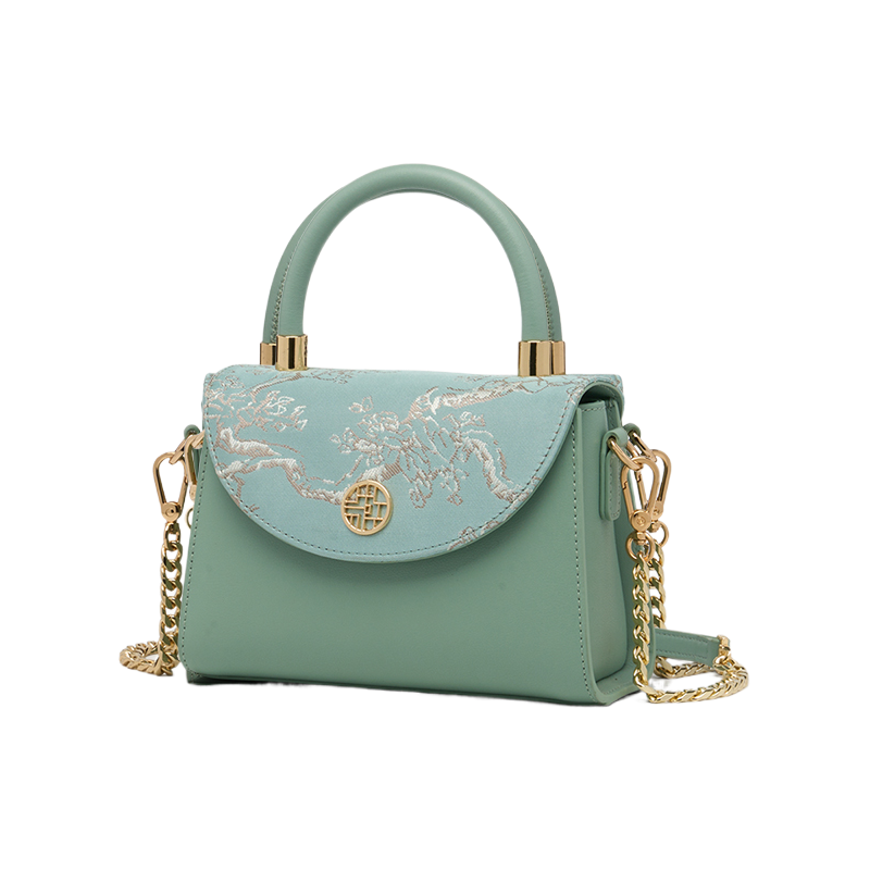 Embroidery Leather Shoulder Handbag Luxury Jacquard - SinoCultural