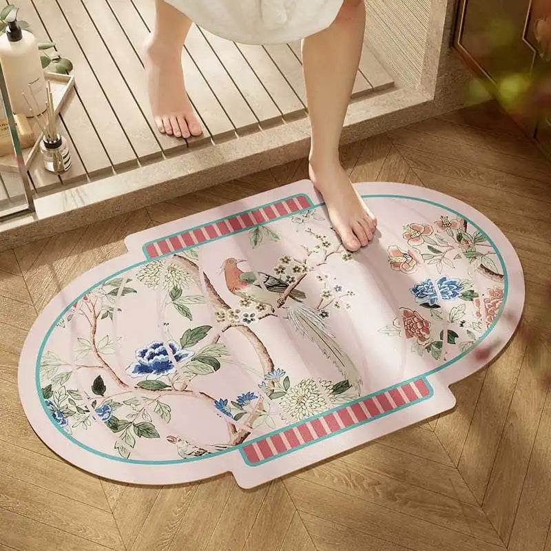 Chinoiserie Lantern-Shaped Absorbent Bathroom Mat Non-Slip Rug - SinoCultural