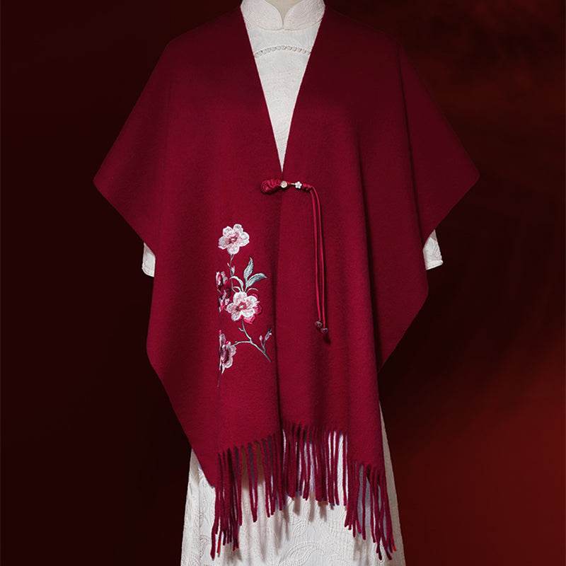 Embroidery Cashmere Luxury Scarf for Women - Ideal Gift 200x35 cm - SinoCultural