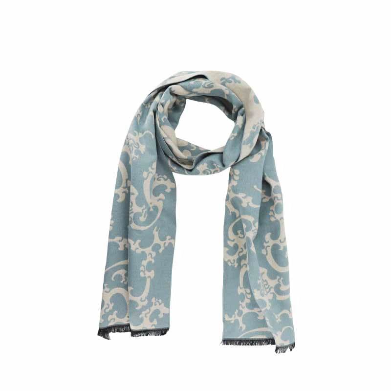Luxurious Silk Velvet Autumn-Winter Scarf Cloud Pattern 30x180cm - SinoCultural