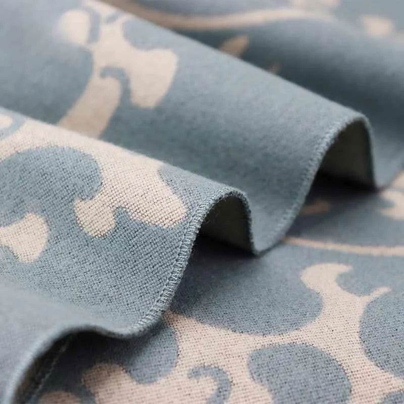 Luxurious Silk Velvet Autumn-Winter Scarf Cloud Pattern 30x180cm - SinoCultural