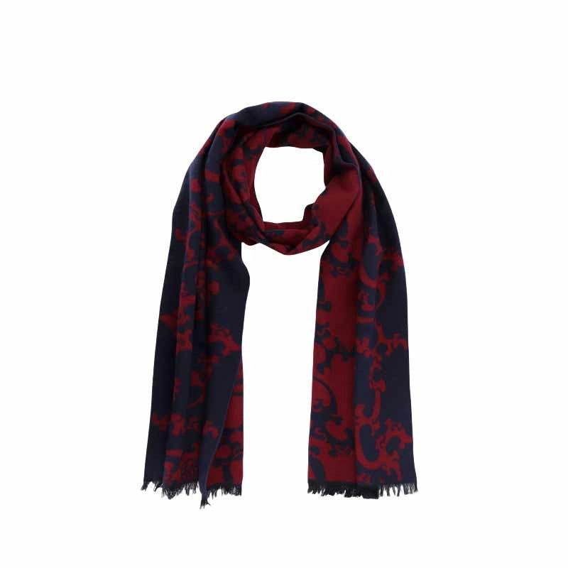 Luxurious Silk Velvet Autumn-Winter Scarf Cloud Pattern 30x180cm - SinoCultural