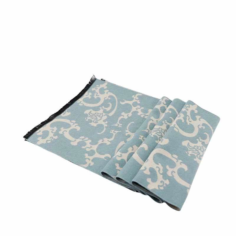 Luxurious Silk Velvet Autumn-Winter Scarf Cloud Pattern 30x180cm - SinoCultural