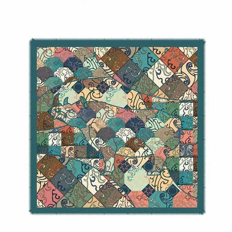 Vintage Silk and Wool Scarf Cloud Pattern 87x87cm & 100x100cm - SinoCultural