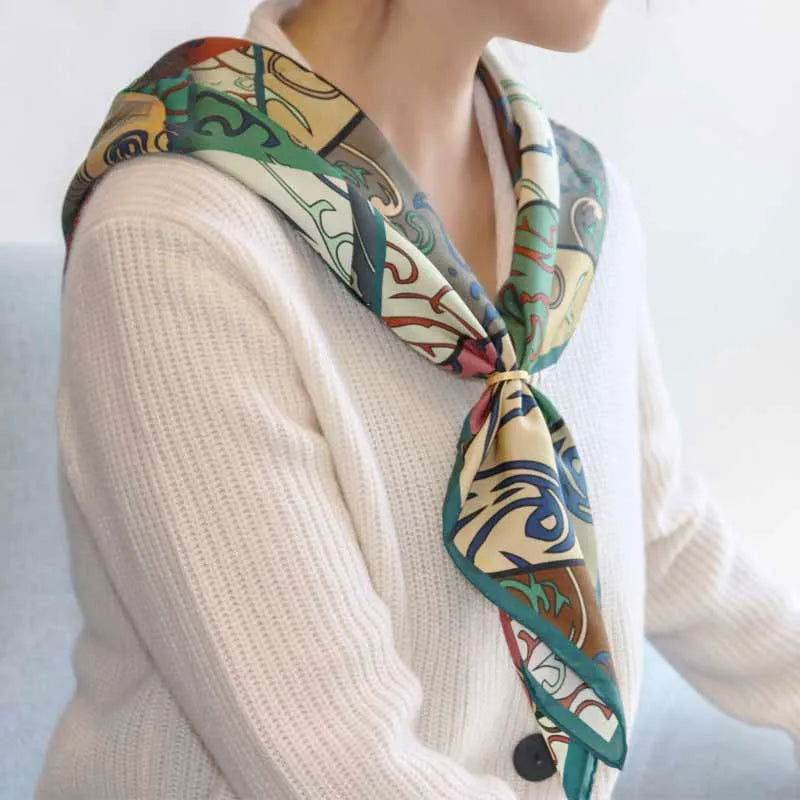 Vintage Silk and Wool Scarf Cloud Pattern 87x87cm & 100x100cm - SinoCultural