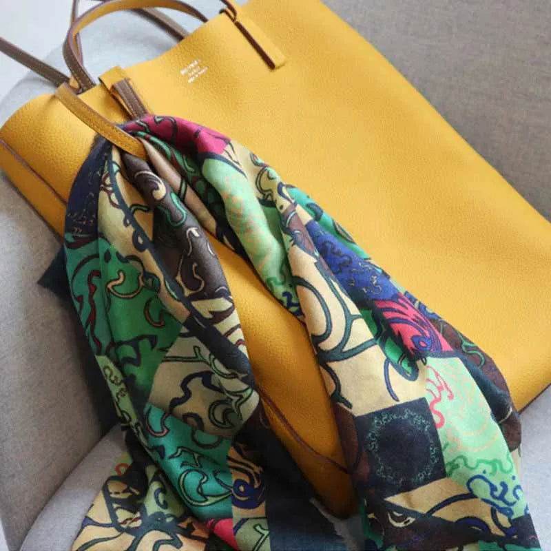 Vintage Silk and Wool Scarf Cloud Pattern 87x87cm & 100x100cm - SinoCultural