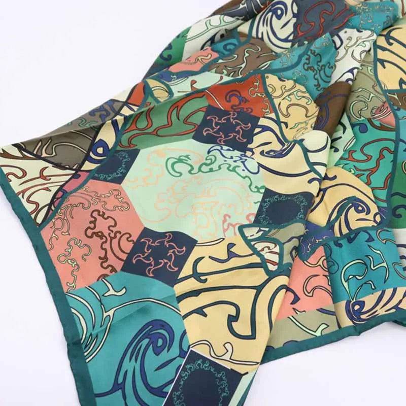 Vintage Silk and Wool Scarf Cloud Pattern 87x87cm & 100x100cm - SinoCultural