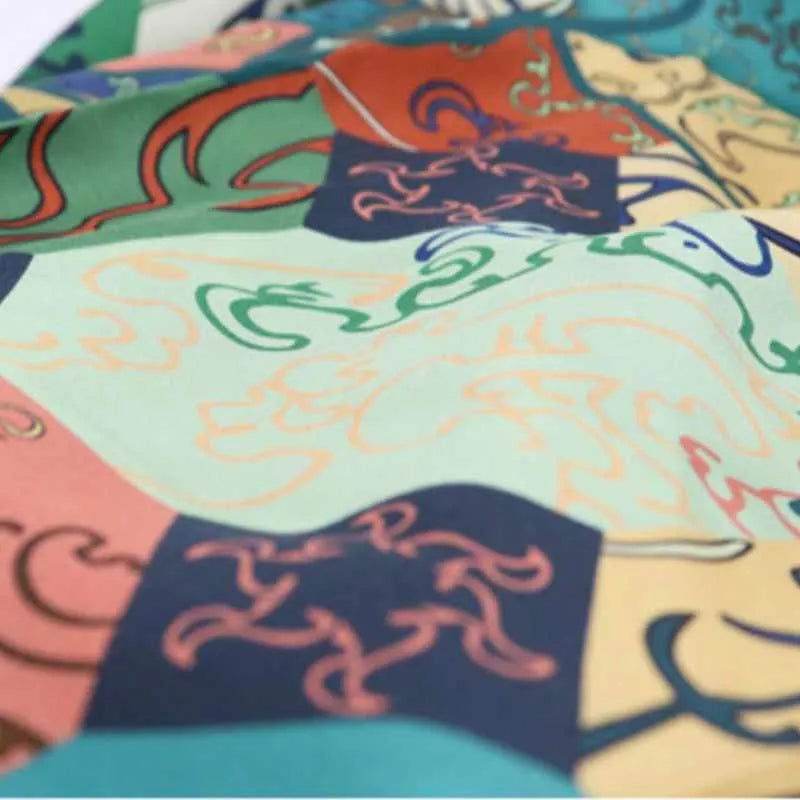 Vintage Silk and Wool Scarf Cloud Pattern 87x87cm & 100x100cm - SinoCultural