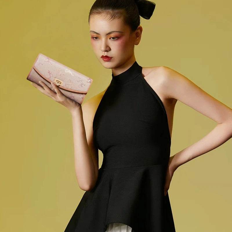 Song Brocade Color-Woven Silk Clutch Bag Evening Bag - SinoCultural -- KM-0227-M2 - 