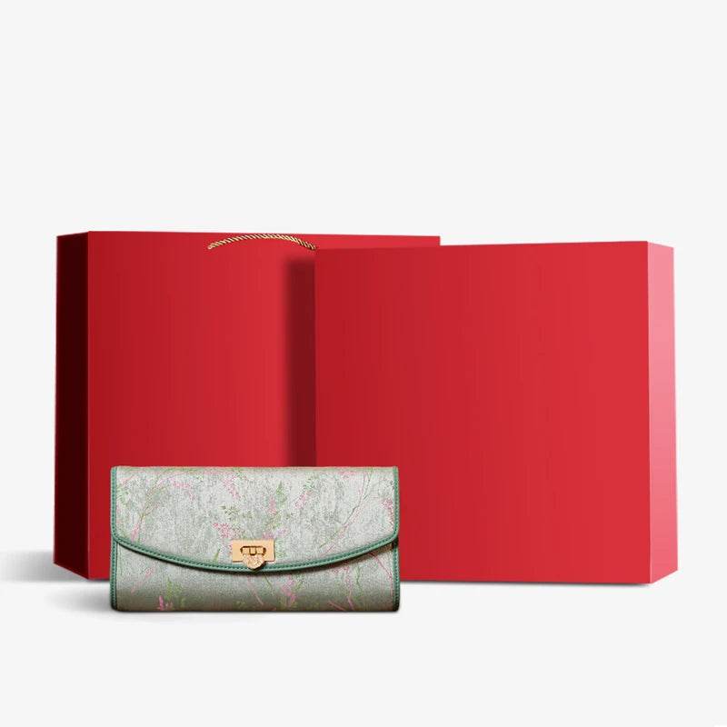 Song Brocade Color-Woven Silk Clutch Bag Evening Bag - SinoCultural -- KM-0227-M2 - 