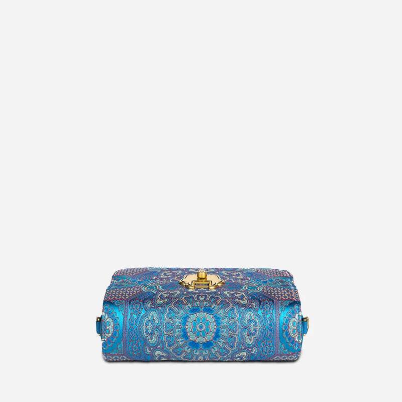 Song Brocade Leather Luxurious Clutch Handbag - SinoCultural -- W2144-3 - 