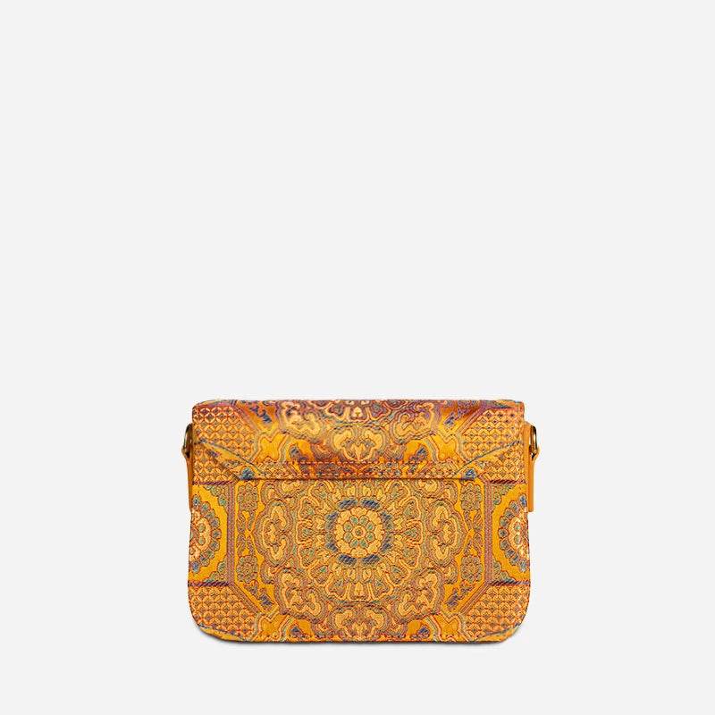 Song Brocade Leather Luxurious Clutch Handbag - SinoCultural