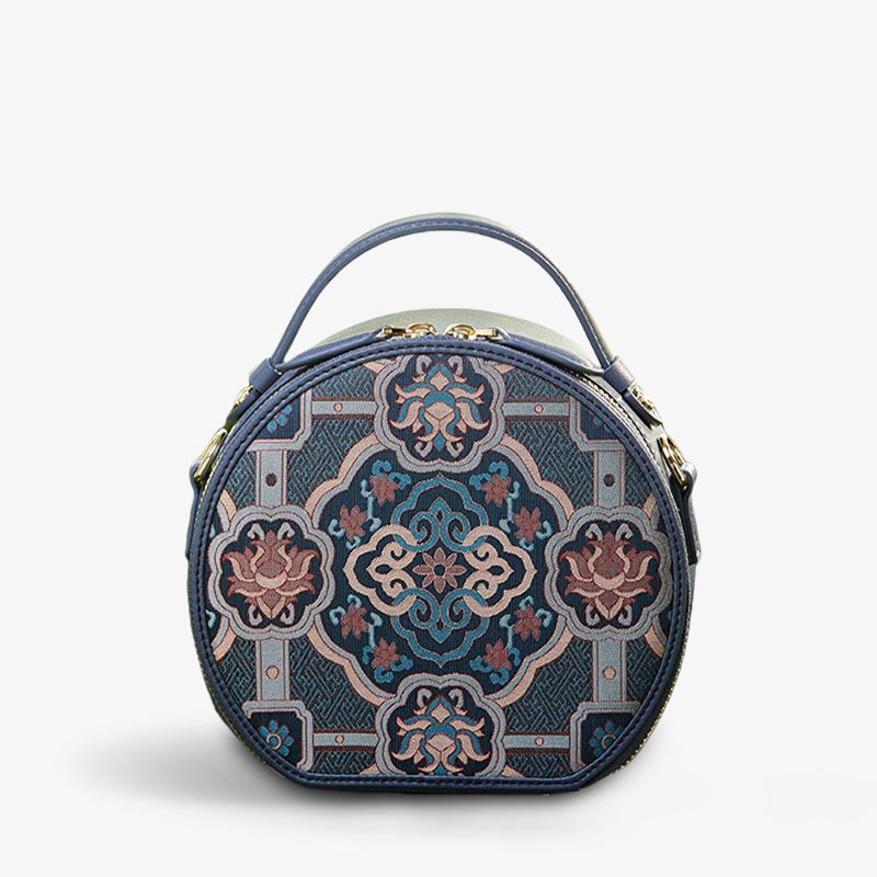 Song Brocade Silk Vintage Round Bag - SinoCultural