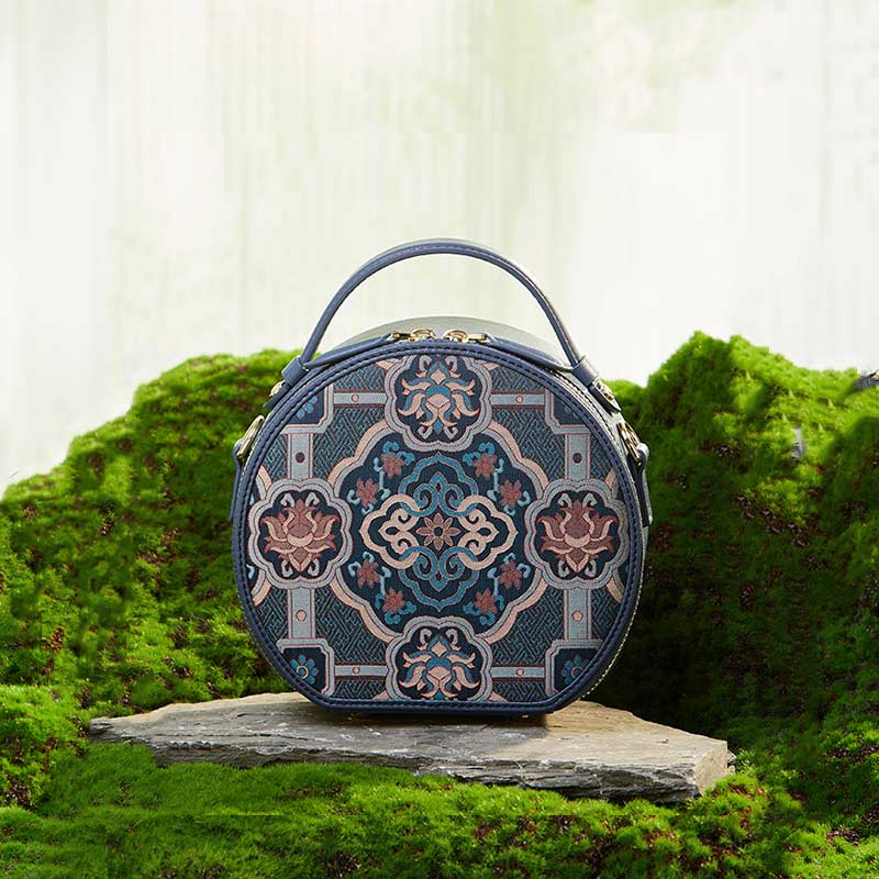 Song Brocade Silk Vintage Round Bag - SinoCultural