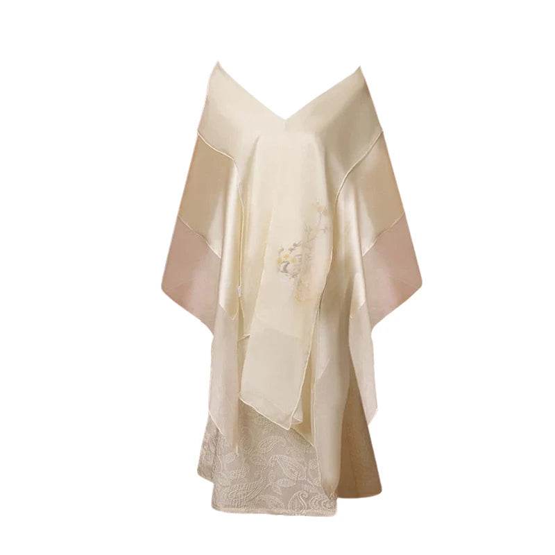 Handcrafted Su Embroidery 16 Momme Silk Scarf Shawl 190x65cm - SinoCultural