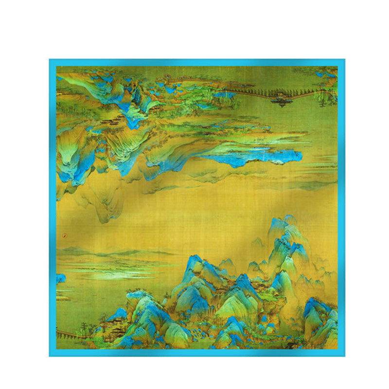 Mulberry Silk 16 Momme Chinese Painting Square Scarf 52x52cm - SinoCultural