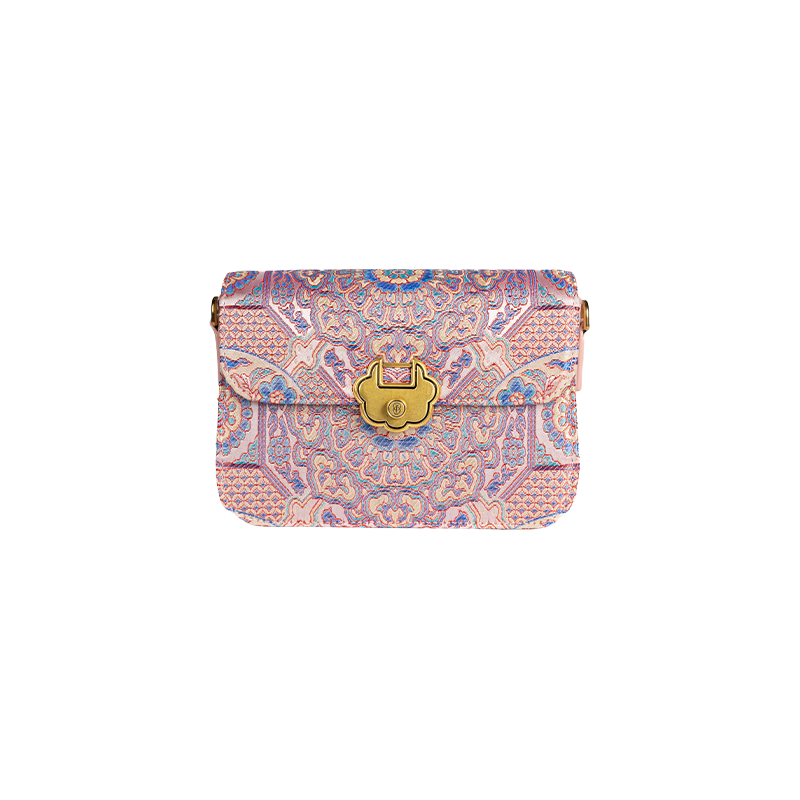 Song Brocade Leather Luxurious Clutch Handbag