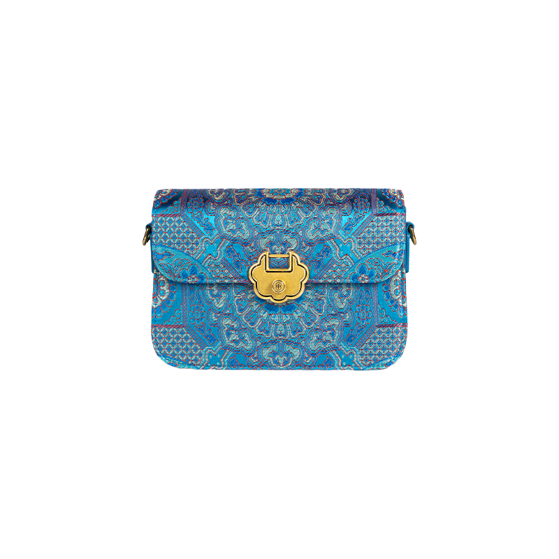 Song Brocade Leather Luxurious Clutch Handbag